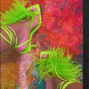 Trendy Feather Heel …. Statement Piece